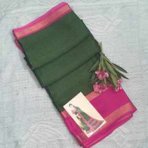 Fancy Saree with Checks and Gap Border